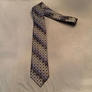 Michael kors 100% silk Blue And Black men's tie
